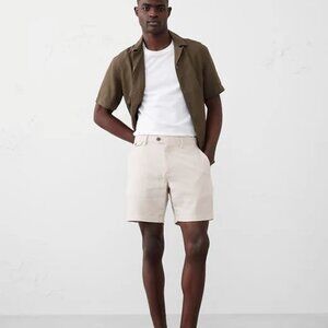 NWT Banana Republic Linen Blend Men Shorts SZ 36 7" inseam Cream Preppy Coastal